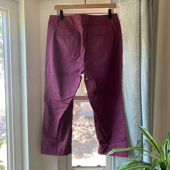 LOFT Original Crop Pants Purple Size 10 - Picture 8 of 10